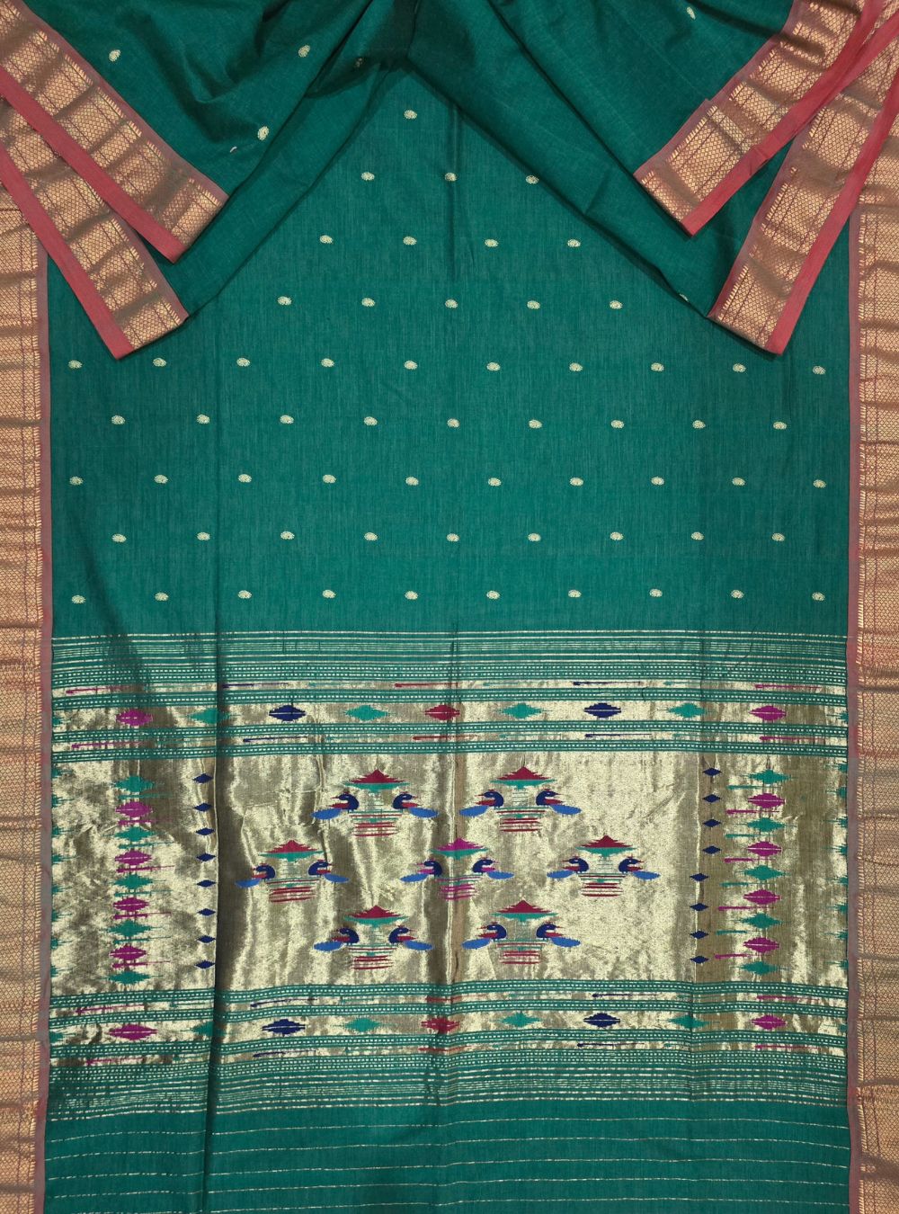 Asawali Charm: Floral Cotton Classic - Green