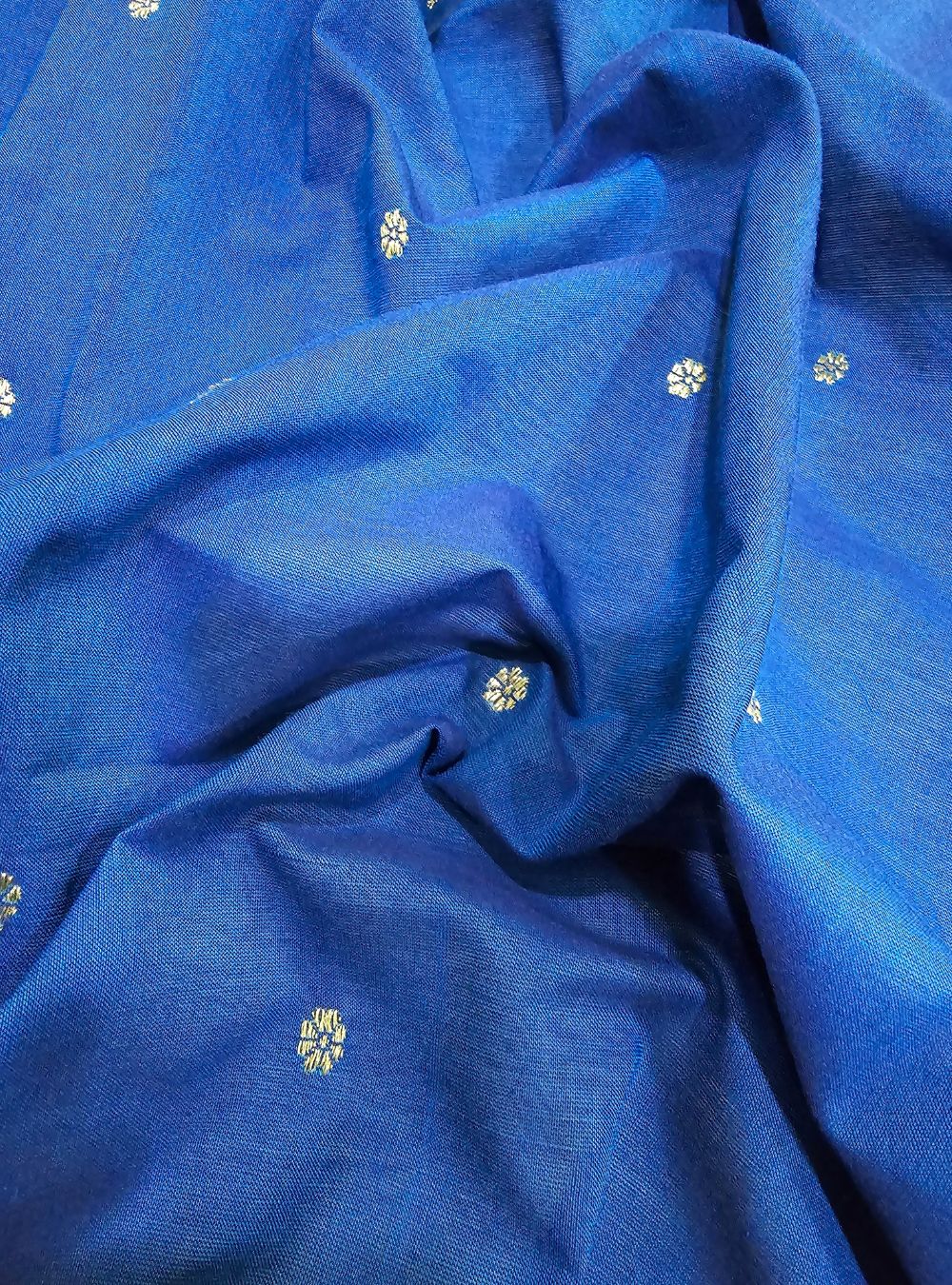 Asawali Charm: Floral Cotton Classic- Rich Blue