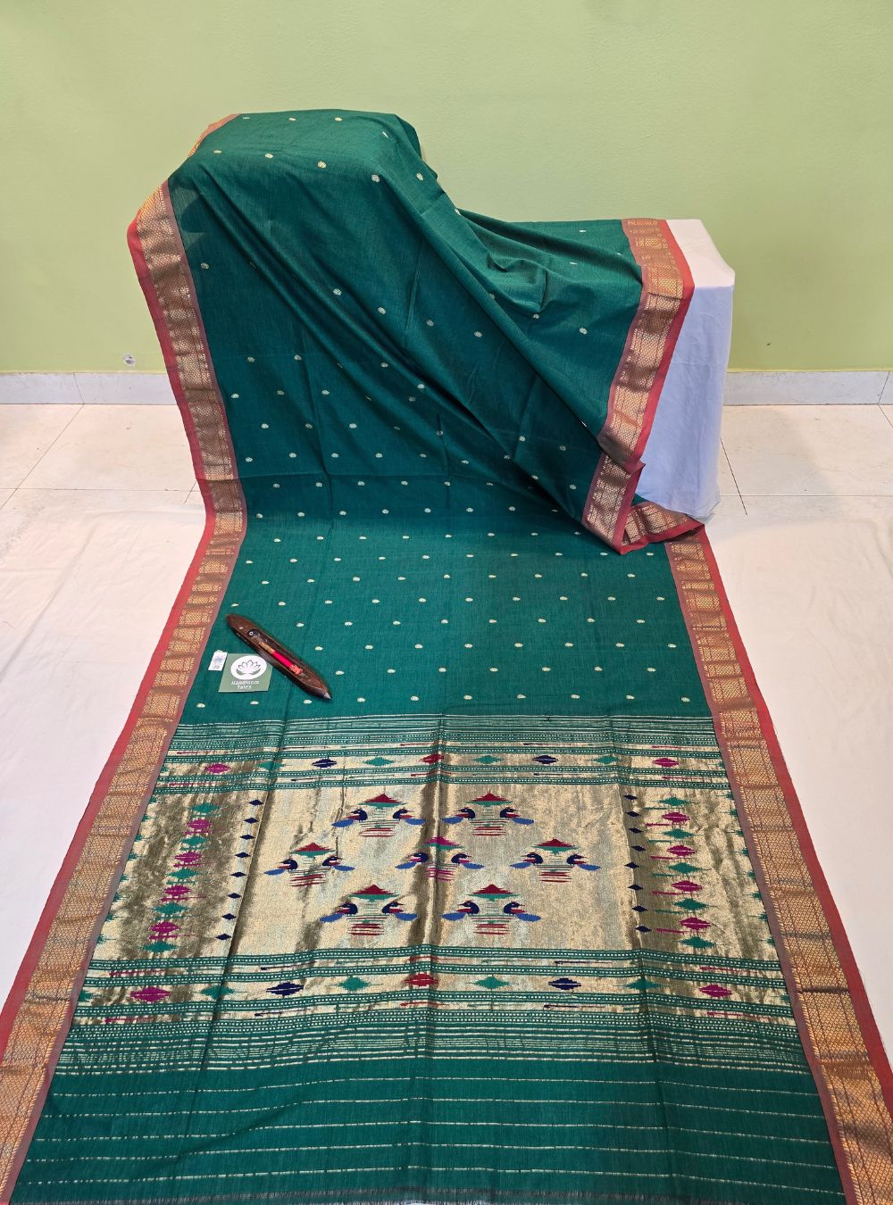 Asawali Charm: Floral Cotton Classic - Green