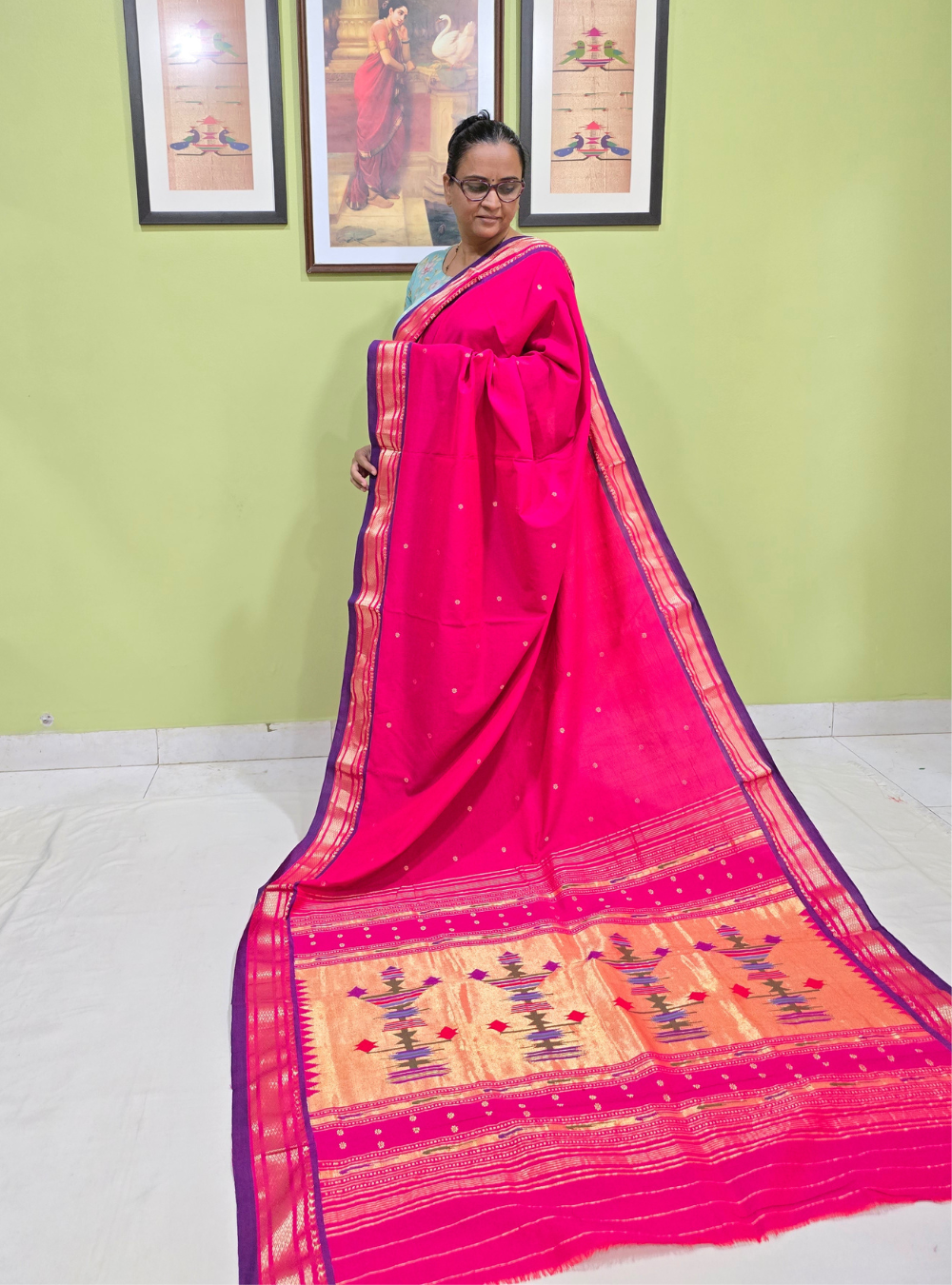 Asawali Charm: Floral Cotton Classic - Red