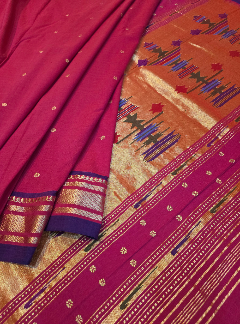 Asawali Charm: Floral Cotton Classic - Red