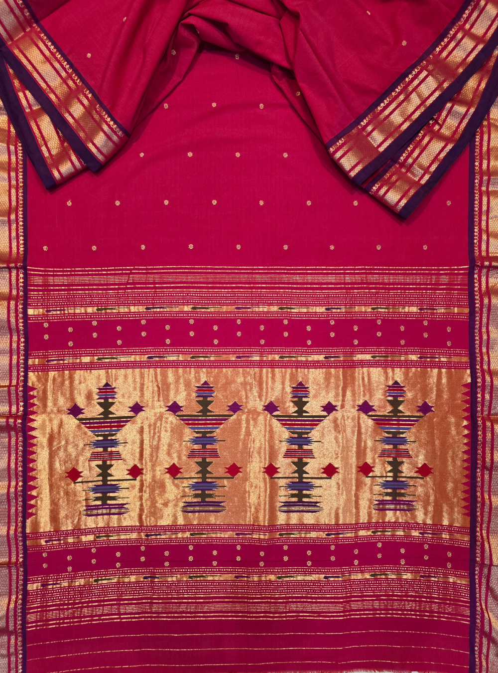 Asawali Charm: Floral Cotton Classic - Red