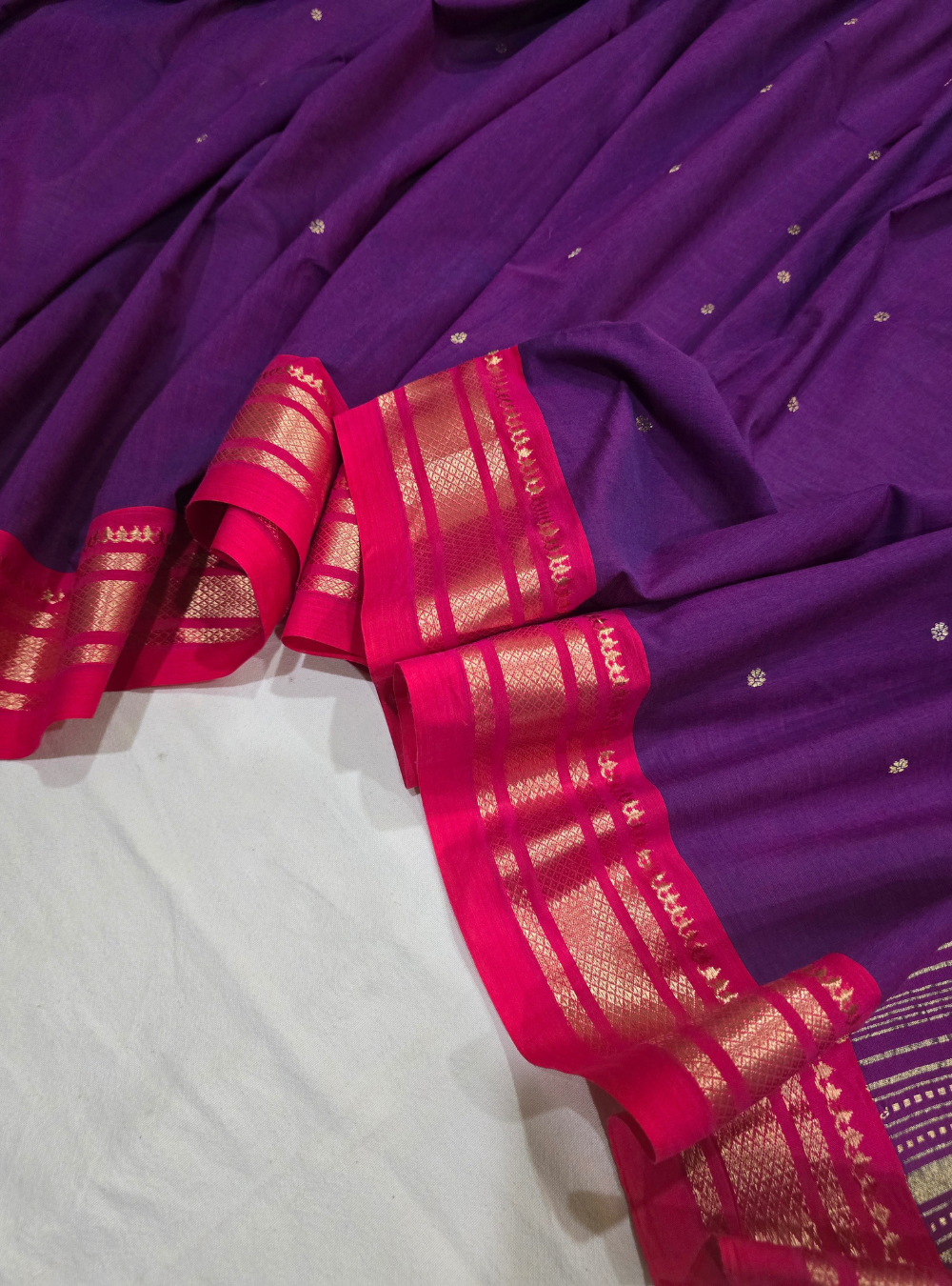 Asawali Charm: Floral Cotton Classic- Jamun