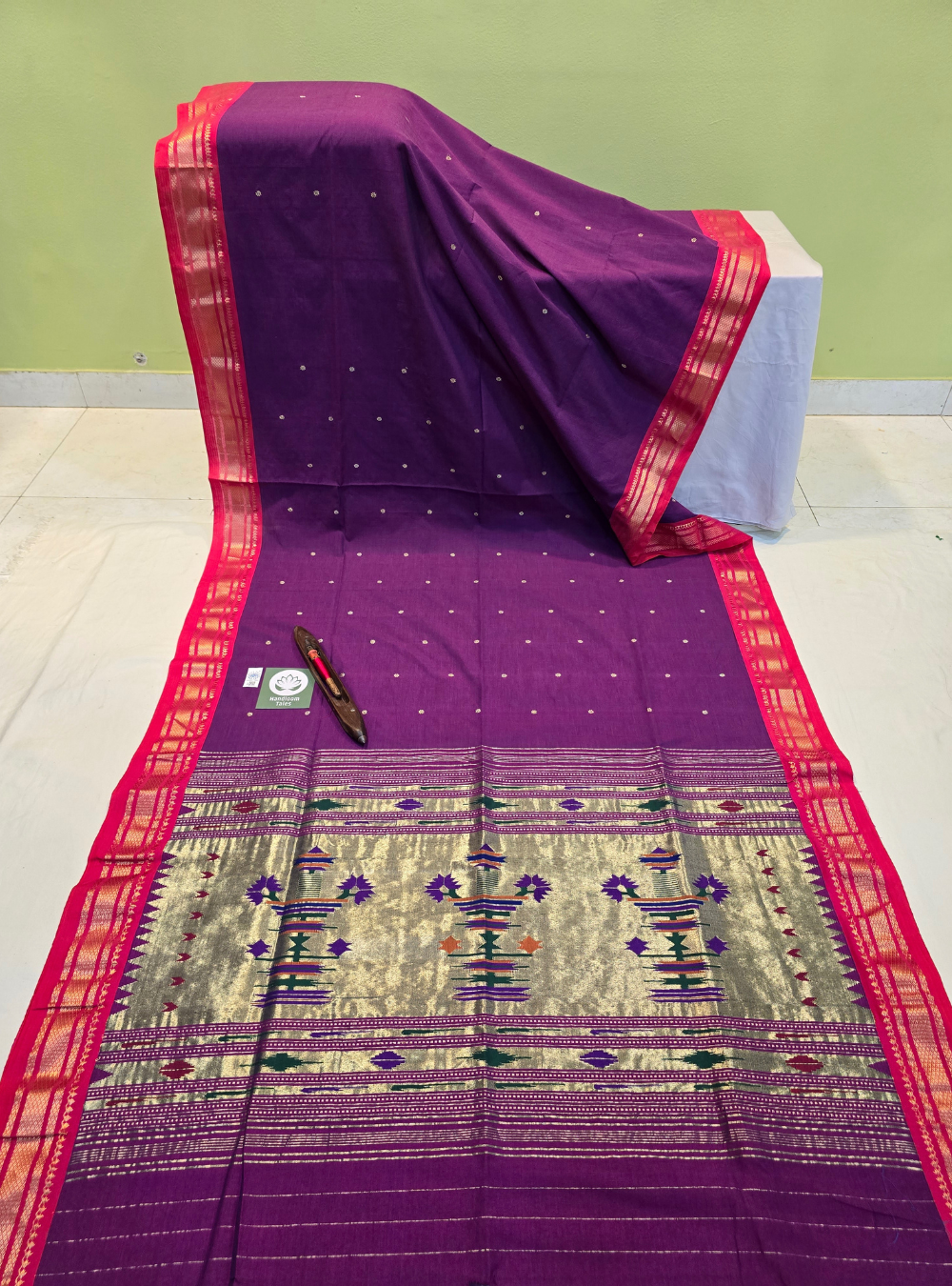 Asawali Charm: Floral Cotton Classic- Jamun