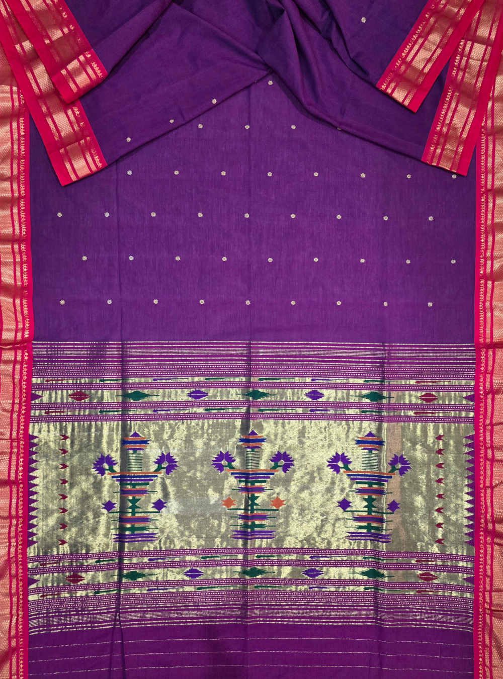 Asawali Charm: Floral Cotton Classic- Jamun
