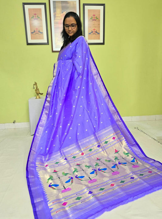 Mor Popat Elegance: Traditional Manchali Paithani - Purple