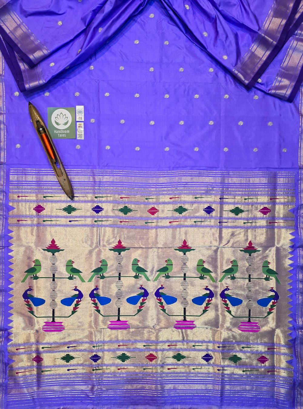 Mor Popat Elegance: Traditional Manchali Paithani - Purple