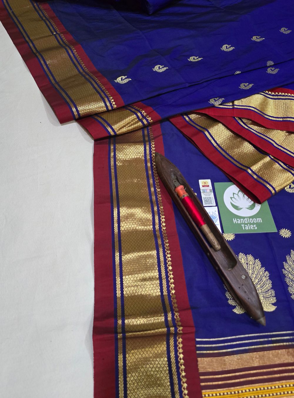 Deep Purple with Red Border Tissue Elegance: The Chatai Border Paithani